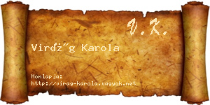 Virág Karola névjegykártya